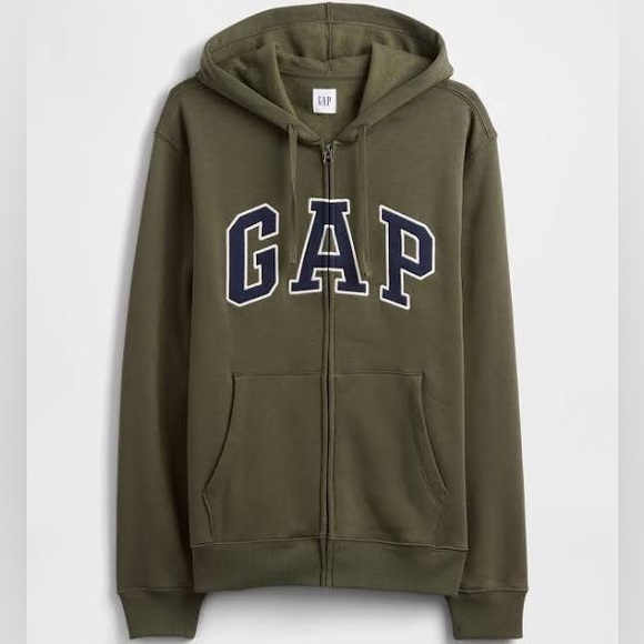 GAP Men’s Olive Green Zip Hoodie MSRP $100 NWT - Picture 3 of 3